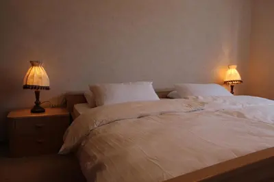 Ein Bett oder Betten in einem Zimmer der Unterkunft Elsa's Waldnest-Nähe Fichtelsee