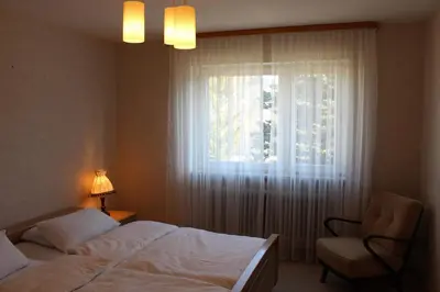 Ein Bett oder Betten in einem Zimmer der Unterkunft Elsa's Waldnest-Nähe Fichtelsee