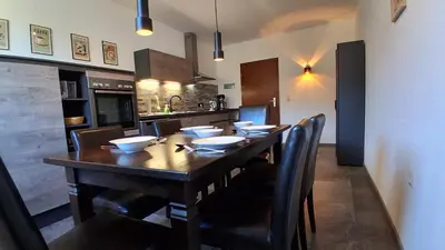 Küche/Küchenzeile in der Unterkunft Ferienwohnung am Perlenbach