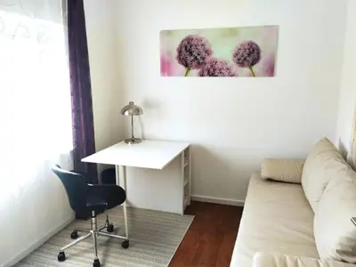 Ein Sitzbereich in der Unterkunft Ferienhaus Ferienwohnung Schöneberg