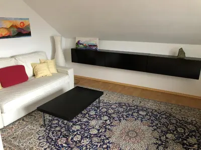 Ein Sitzbereich in der Unterkunft Ferienwohnung in Furth im Wald