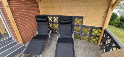Ein Sitzbereich in der Unterkunft Quiet place with sauna
