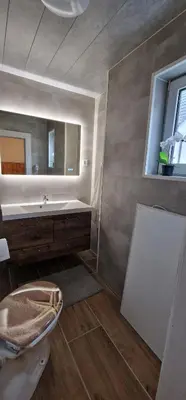 Ein Bett oder Betten in einem Zimmer der Unterkunft Quiet place with sauna