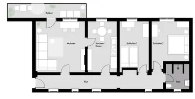 Grundriss der Unterkunft Neu renovierte Wohnung mit Traumaussicht & Natur pur