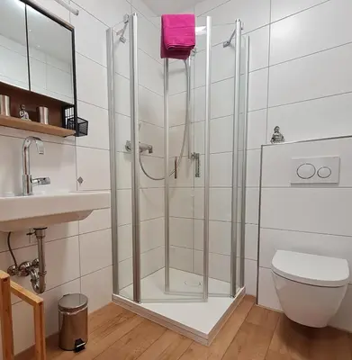 Ein Badezimmer in der Unterkunft Ferienwohnung für 1 bis 2 Personen