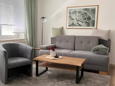 Ein Sitzbereich in der Unterkunft Ferienwohnung Hagert - Ankommen und Wohlfühlen
