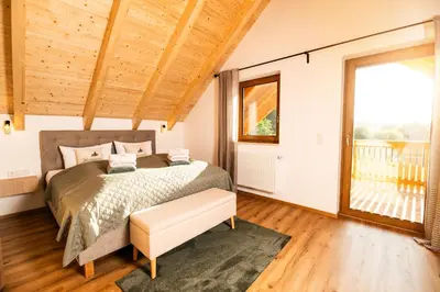 Ein Bett oder Betten in einem Zimmer der Unterkunft Chalet Heimatzeit