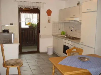 Küche/Küchenzeile in der Unterkunft Haus Steinwaldblick