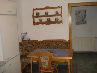 Ein Sitzbereich in der Unterkunft Haus Steinwaldblick