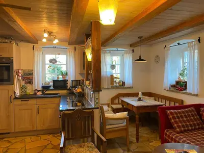 Küche/Küchenzeile in der Unterkunft Ferienwohnung Kelch