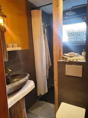 Ein Badezimmer in der Unterkunft Naturhaus am Wald im Erzgebirge