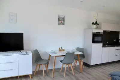 Küche/Küchenzeile in der Unterkunft Apartment mit Küche, 2 Einzelbetten, Dusche, Parkplatz, schnellem Internet, ADA3