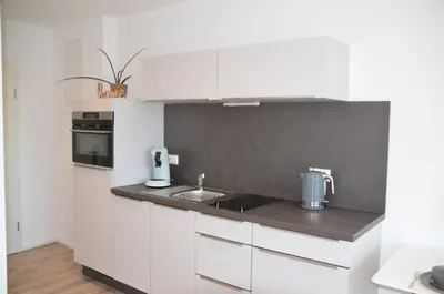 Küche/Küchenzeile in der Unterkunft Apartment mit Küche, 2 Einzelbetten, Dusche, Parkplatz, schnellem Internet, ADA3