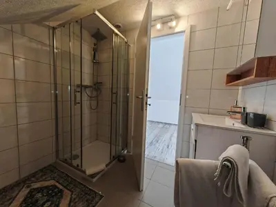 Ein Badezimmer in der Unterkunft Appartement am Bach