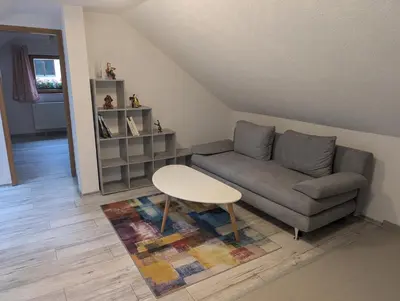 Ein Sitzbereich in der Unterkunft Appartement am Bach
