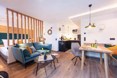 Ein Sitzbereich in der Unterkunft Apartment Pica