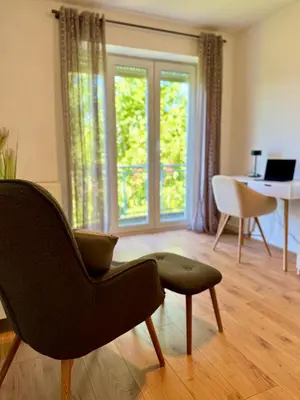 Ein Sitzbereich in der Unterkunft Bergjuwel mit Ruhe & Komfort - M20 - Frankenwald Apartments
