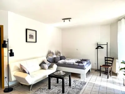 Ein Sitzbereich in der Unterkunft Kleines Idyll, Ruhig & erholsam - Peter M22 - Frankenwald Apartments