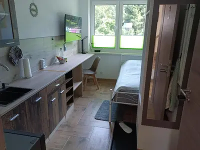 Küche/Küchenzeile in der Unterkunft Ferienhaus hERZgebirge