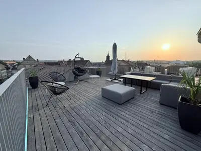 Ein Balkon oder eine Terrasse in der Unterkunft designAparts - I - Penthouse mit Dachterrasse