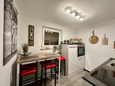 Küche/Küchenzeile in der Unterkunft Ferienwohnung Nähe Festspielhaus