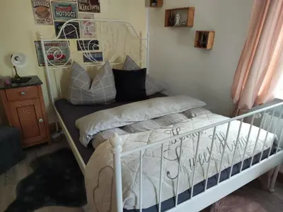 Ein Bett oder Betten in einem Zimmer der Unterkunft NEU! Ferienwohnung Böhm Oberfranken