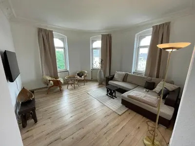 TV/Unterhaltungsangebot in der Unterkunft Schönes Apartment mit Infrarot Sauna und Balkon 