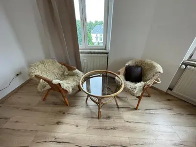 Ein Sitzbereich in der Unterkunft Schönes Apartment mit Infrarot Sauna und Balkon 