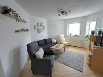 Ein Sitzbereich in der Unterkunft Ferienwohnung Familie Krauß