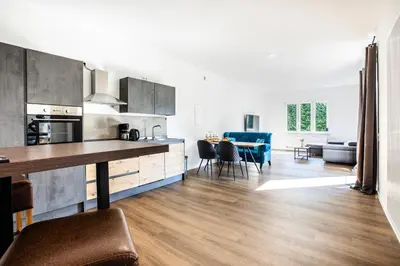 Küche/Küchenzeile in der Unterkunft Modernes Apartment in Mistelgau 2