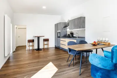 Küche/Küchenzeile in der Unterkunft Modernes Apartment in Mistelgau 2
