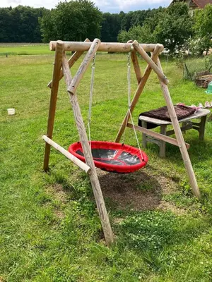 Ein Kinderspielbereich in der Unterkunft Ferienwohnung Cäcilie