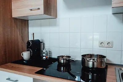 Küche/Küchenzeile in der Unterkunft Ferienwohnung Klinikblick