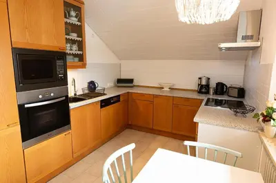 Küche/Küchenzeile in der Unterkunft Ferienwohnung Spitzbergblick