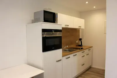 Küche/Küchenzeile in der Unterkunft Apartment mit Küche, 2 Einzelbetten, Dusche, Parkplatz, schnellem Internet, ADA7
