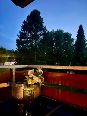 Ein Balkon oder eine Terrasse in der Unterkunft bergwärts