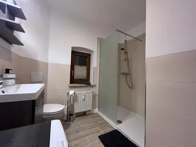 Ein Badezimmer in der Unterkunft NEU! Vogtland Herberge Grünbach