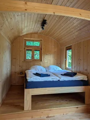 Ein Bett oder Betten in einem Zimmer der Unterkunft Tiny House - Natur und Komfort
