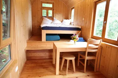 Ein Bett oder Betten in einem Zimmer der Unterkunft Tiny House - Natur und Komfort