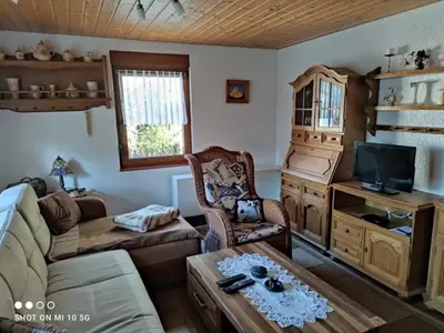 Ein Sitzbereich in der Unterkunft Haus Sonneneck 1