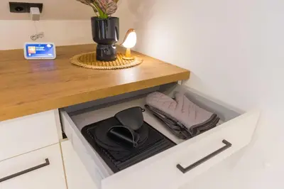 Grundriss der Unterkunft Tropengeflüster Penthouse in Hof, Whirlpool, Balkon, Webergrill, Digital Checkin, Parkplatz, Wlan330Mbit