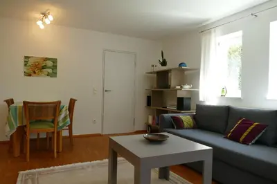 Ein Sitzbereich in der Unterkunft Ferienwohnung Westiner