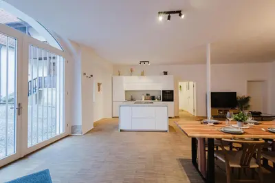 Küche/Küchenzeile in der Unterkunft Boho Loft Apartment am Ziegeltor