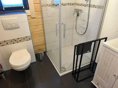 Ein Badezimmer in der Unterkunft Seetraum