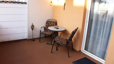 Ein Sitzbereich in der Unterkunft Ferienwohnung Am Blauen Hügel in Eckersdorf
