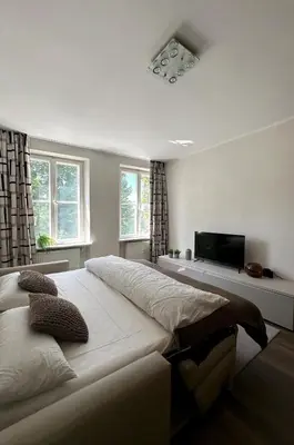 Ein Bett oder Betten in einem Zimmer der Unterkunft Wagner Suite Bayreuth Ideal für Festspielgäste