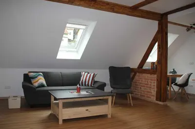 Ein Sitzbereich in der Unterkunft Ferienwohnung Pajonk