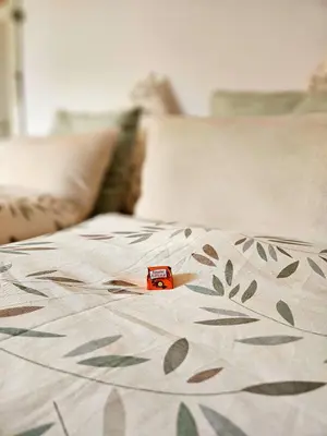 Ein Bett oder Betten in einem Zimmer der Unterkunft Rad und Rudel Ferienwohnung