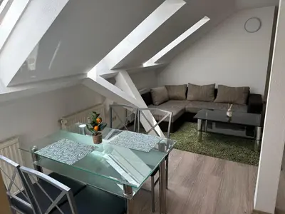 Ein Sitzbereich in der Unterkunft Appartment mit Aussicht 