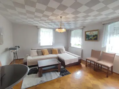 Ein Sitzbereich in der Unterkunft Haus 